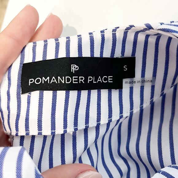 Pomander Place Tuckernuck Quinn Short Puff Sleeve Tiered Mini Dress Blue Small - Picture 3 of 7